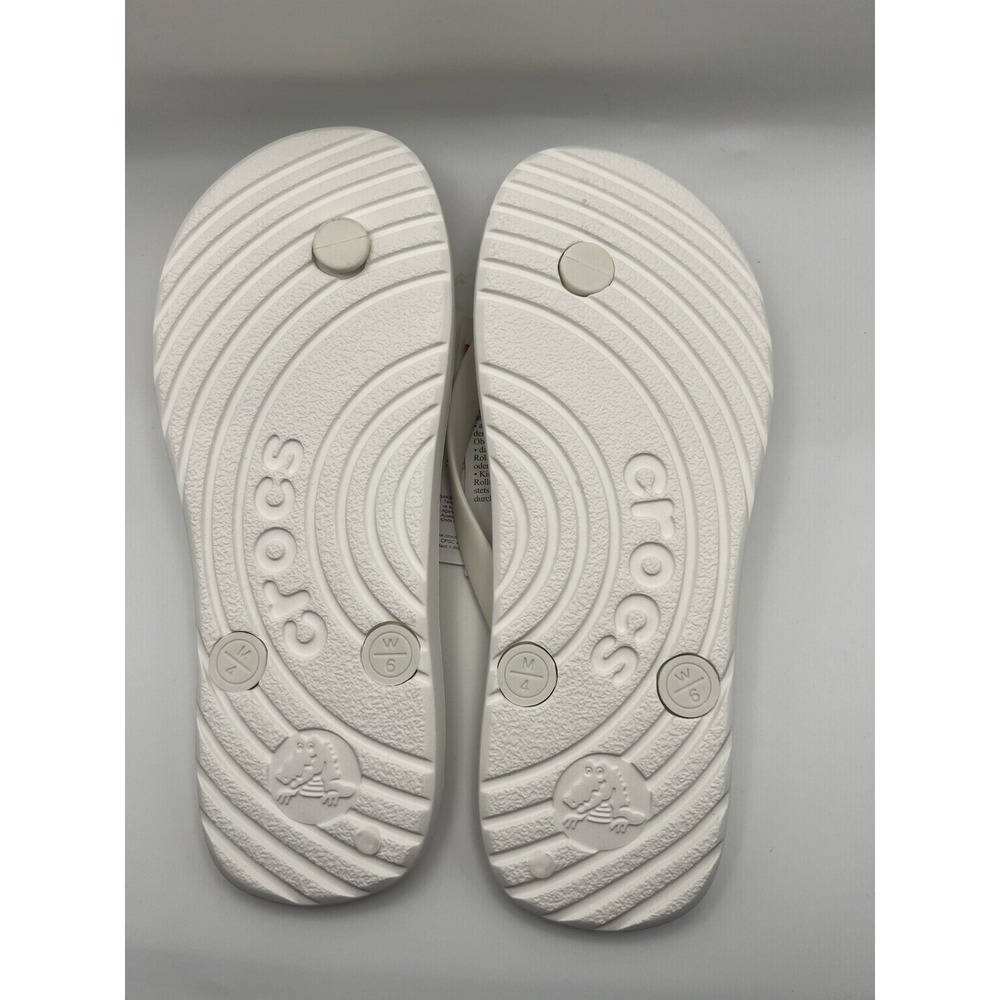 Crocs Adult Flip Flop Summer Sandals White Men 4 Women 6 - Picture 7 of 7